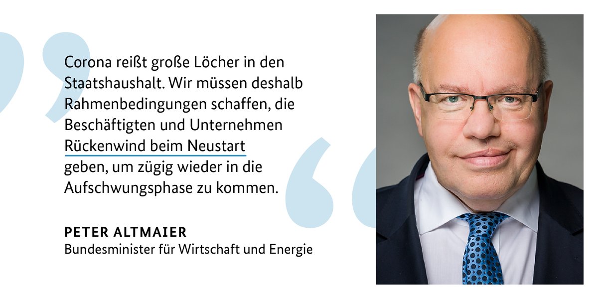 BMWE_'s tweet photo. Die #Steuerschätzung zeigt Mindereinnahmen für 2020 -2024 in dreistelliger Milliardenhöhe. Deshalb brauchen wir Anschlussregelungen an #Coronahilfen, ein breit angelegtes #Konjunkturprogramm & strukturelle Reformen, ein #Fitnessprogramm für die Wirtschaft. https://t.co/njlnpx9Ac9 https://t.co/dhkQvwZbUc