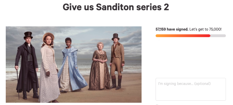 Thank you #sanditonsisterhood for helping us to achieve:

❤️ 57,000+ signatures on the #SaveSanditon petition

👍 94% rating on <a href="/RottenTomatoes/">Rotten Tomatoes 🍅</a>

⭐4.5 stars on <a href="/amazon/">Amazon</a> 

Your love &amp; support is truly incredible- keep it up! 🍍