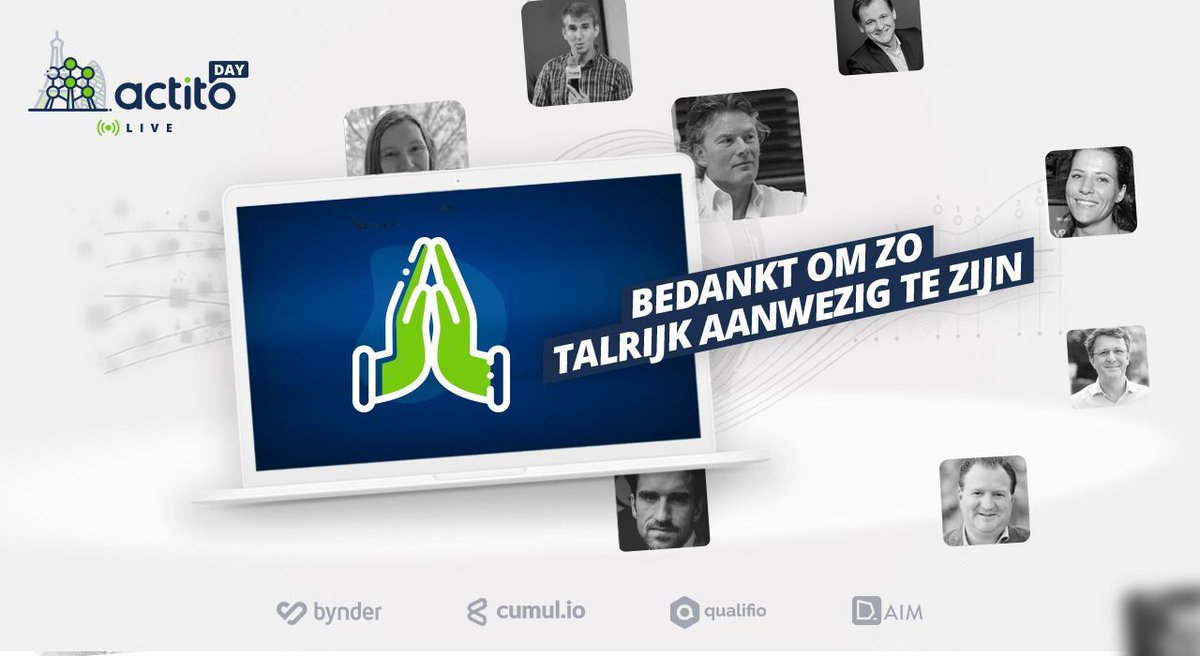 Het doek is gevallen, de Actito Day Live is afgelopen! Bedankt aan iedereen die erbij was, we vonden het geweldig om te zien hoe interactief jullie waren. 

Kon je er niet bij zijn? Geen probleem, de presentaties zullen worden gedeeld via onze newsletter: bit.ly/3cqzhqx