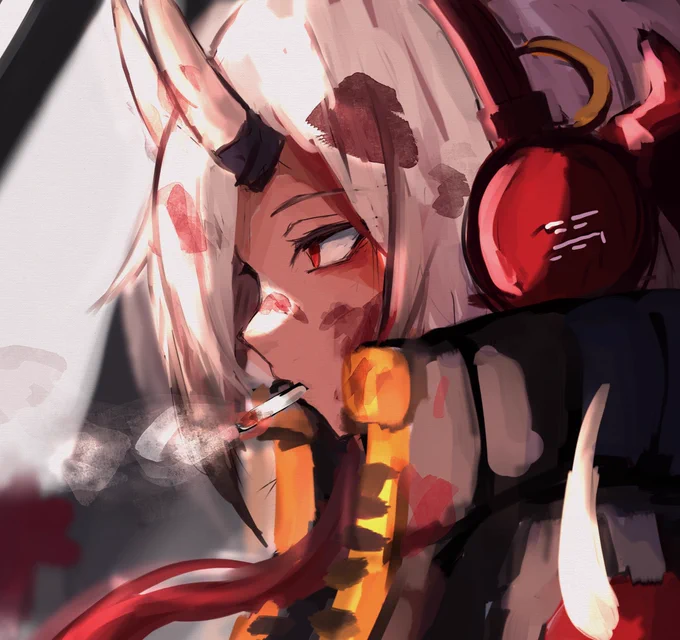 #ホロライブヴィラン
#百鬼絵巻 
かなり改変しすぎちゃいましたがホロライブヴィラン1発目としてお嬢描いてみました〜 
