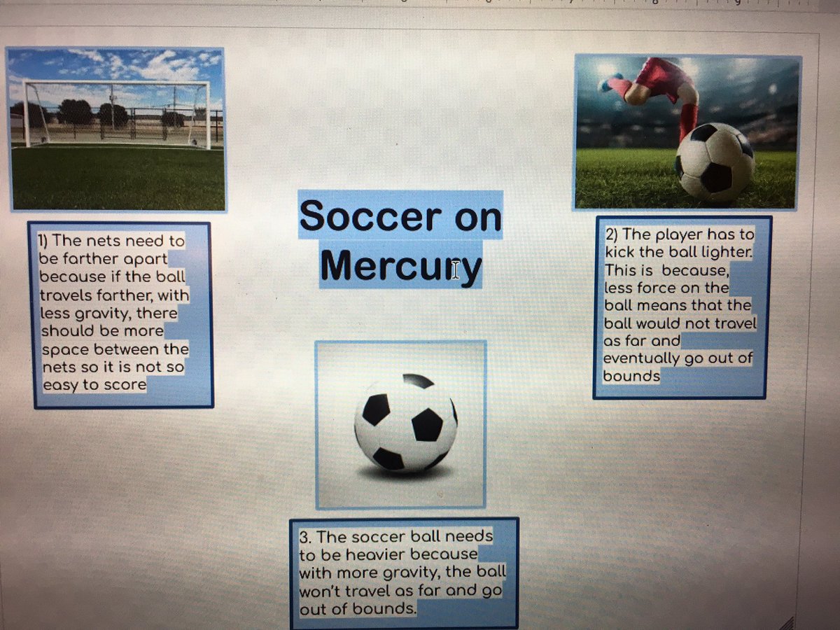 Modeling sports around the solar system to apply our knowledge of gravity #PantherStrongDL <a href="/MrsGallanthen/">Gena Gallanthen</a>