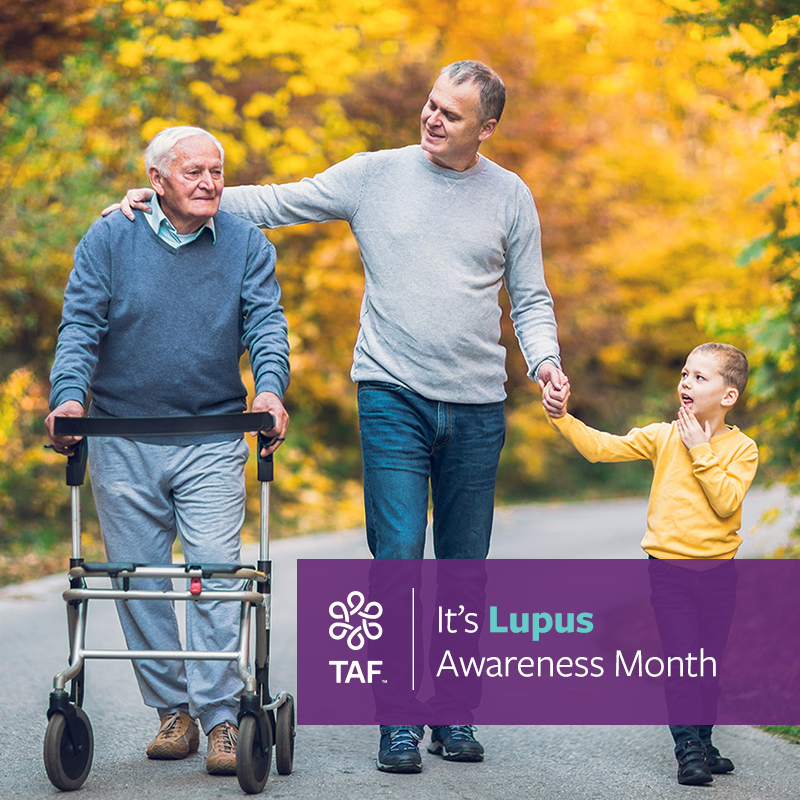 AssistanceFund's tweet photo. Show your support for those affected by lupus and #PutonPurple tomorrow for Lupus Awareness Month. Nearly 5 million people worldwide are living with lupus according to @LupusOrg https://t.co/SYmJvvF9Qm. #TAFCares #YouHaveTAF #POP19 https://t.co/GrF5rIitt2
