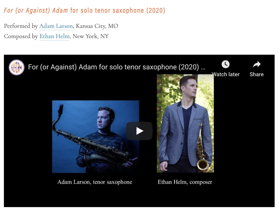 Our first #GLFCAMGigThruCOVID digital World Premieres are live on our website! Each Thursday through August, we will continue announcing upcoming performances so that you can enjoy them in the safety and comfort of your home.

Watch/Listen here:
glfcam.com/glfcamgigthruc…