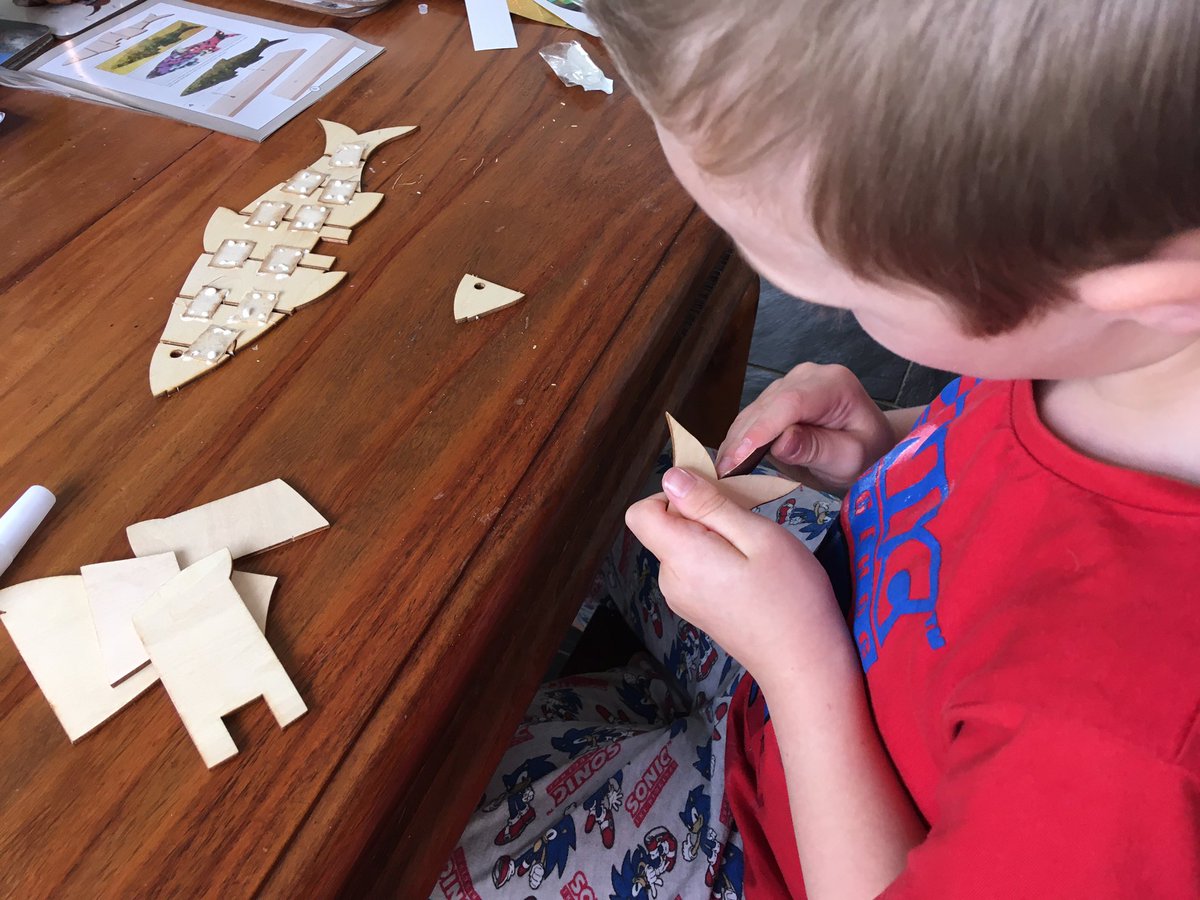 WenTimberCentre's tweet photo. Woodwork for โMum Schoolโ today with kits bought from our friends @axminstertools . These @timber_kits are great for kids and adults alike and we had an enjoyable day doing them ๐ @YsgolGCasnewydd #homeschooling #woodwork #timberkitsโข #axminstertools #yestheystartedintheirpjs https://t.co/Qhaoad6ip3