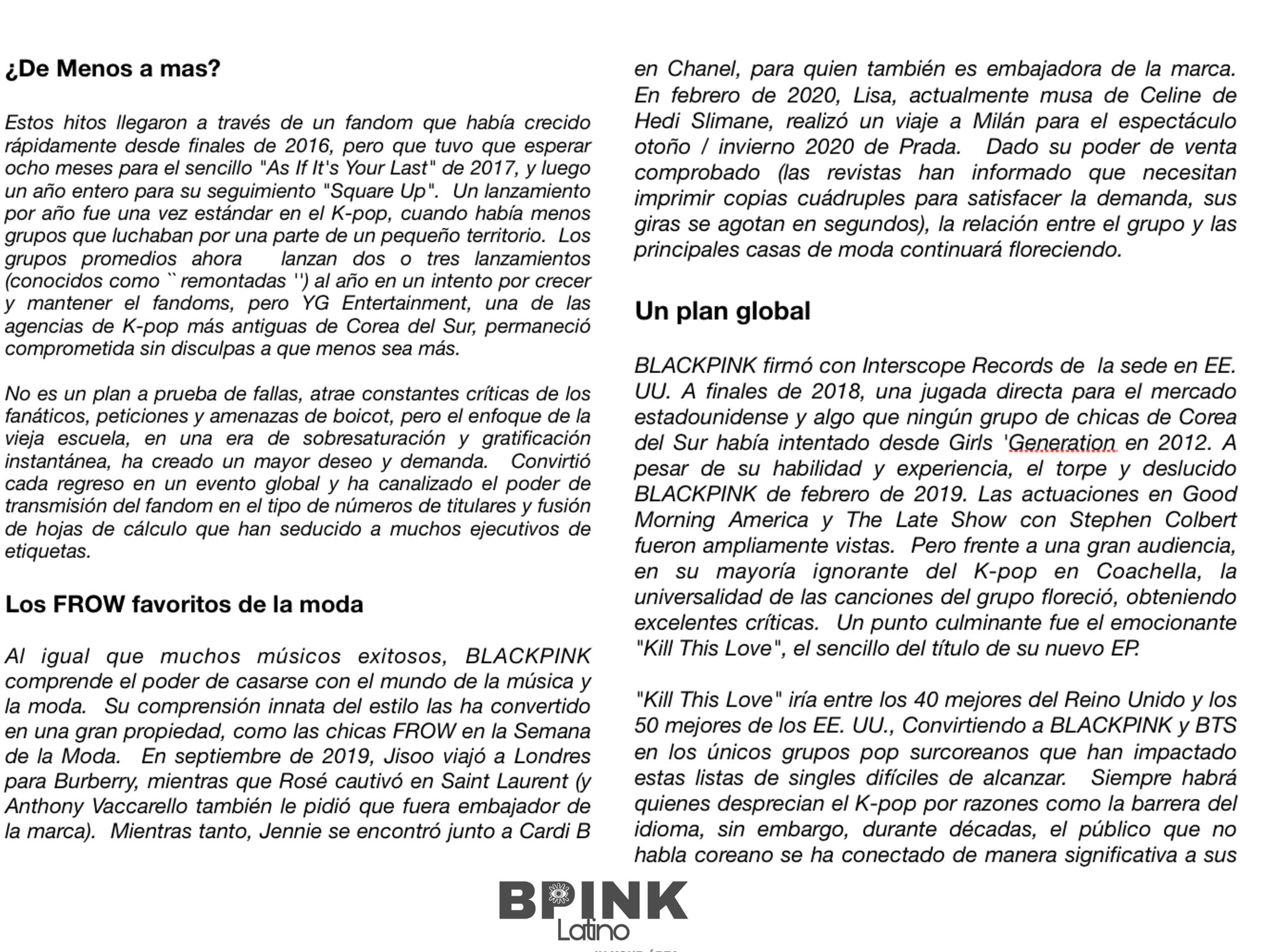 Blackpink Latino La Revista Vogue Del Reino Unido Llamo A Blackpink La Banda De Chicas De K Pop Mas Grande Del Planeta En Su Reciente Articulo Ahora Es El Momento De