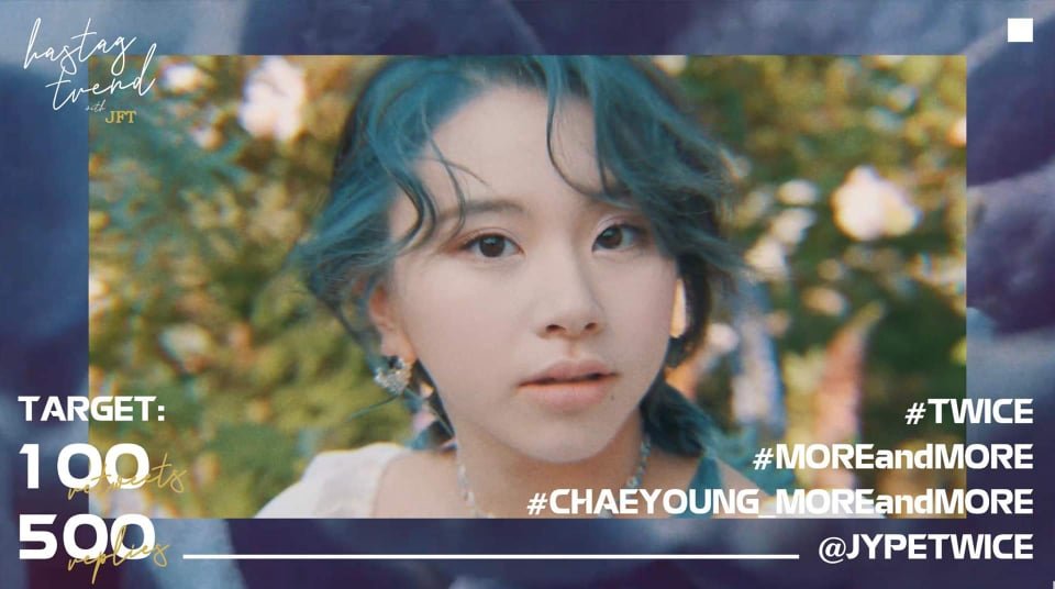 JustForTWICE_VN's tweet photo. Challenge with “More n More” comeback of JFT  

Mục tiêu: 100RT, 500 Replies 
Q: Cảm nghĩ của bạn sau khi xem Concept Film Chaeyoung? và pha bẻ lái cực khét của Division 3 
 #TWICE  #MOREandMORE
#CHAEYOUNG_MOREandMORE 
@JYPETWICE https://t.co/7ZQVM679uw