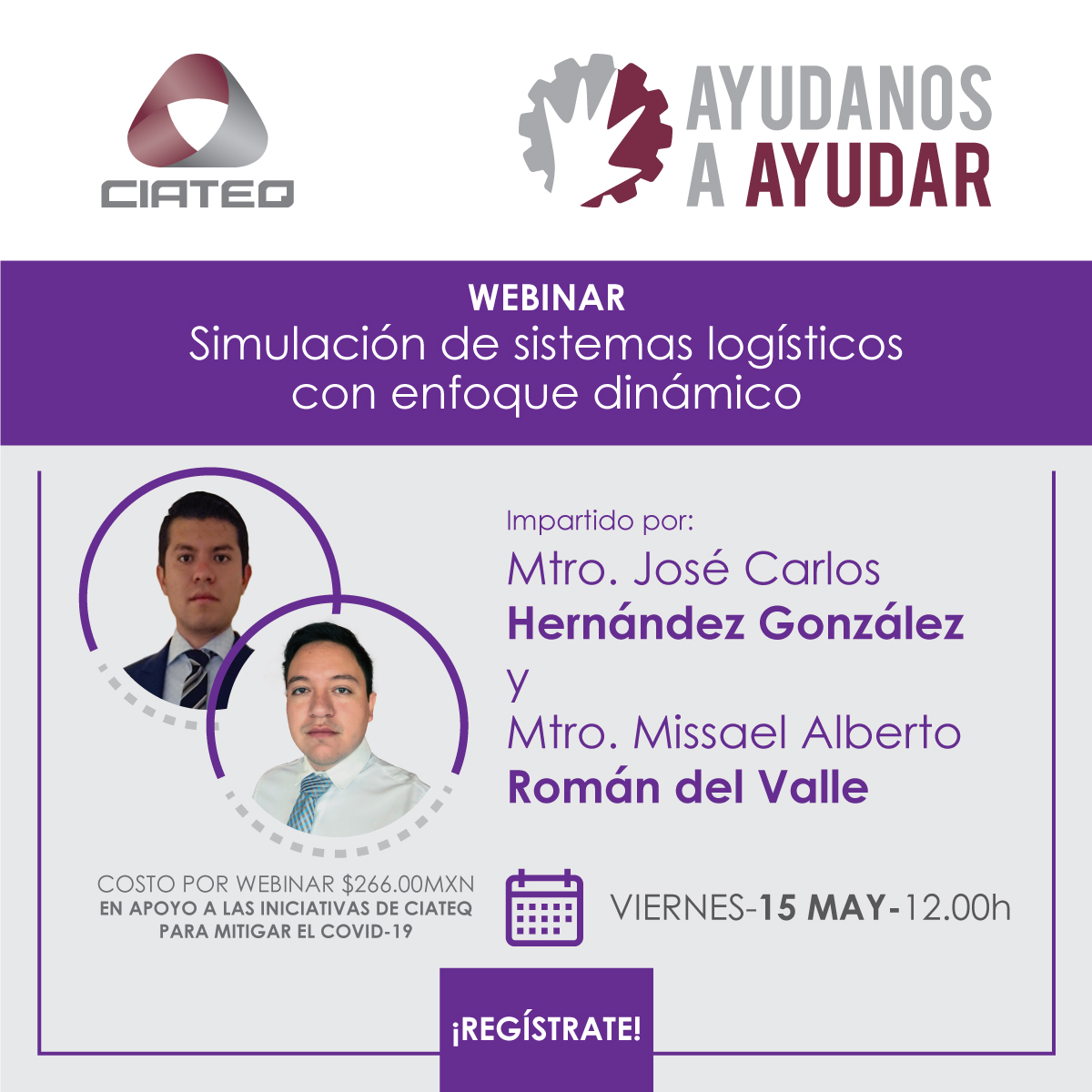CiateqMX's tweet photo. Regístrate ya al webinar de mañana viernes 15, SIMULACIÓN DE SISTEMAS LOGÍSTICOS CON ENFOQUE DINÁMICO. Recuerda que al inscribirte estas apoyando los proyectos #CIATEQ para mitigar el COVID-19.
REGISTRO ➡️ https://t.co/049EMpO0MA https://t.co/L0731QBYm3