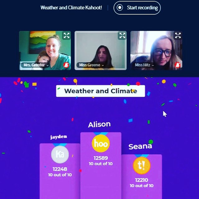 Congrats to the winners of this week’s live science Kahoot through Schoology!  You all did a great job demonstrating your weather and climate knowledge!  <a href="/CVSciTech/">CVSciTech</a> <a href="/GHMSBuckskins/">HueskenMS</a> #virtualclassroom