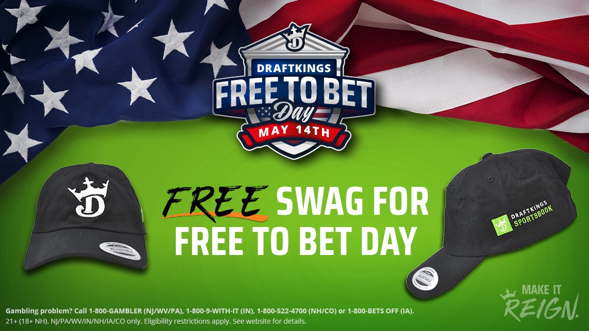 DKSports's tweet photo. GIVEAWAY
We're pretty excited for #FreeToBetDay, so we're giving away 5 DraftKings Sportsbook caps!
➕ Follow @DKSportsbook
🔁 Retweet
🗨 Tag a friend
Terms apply, ends at midnight: https://t.co/JhnIV3VyI1 https://t.co/NxIU81MsYT