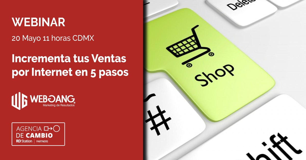 Webgang_mx's tweet photo. Se parte de nuestro webinar gratuito este 20 de mayo a las 11 am (cdmx) en donde hablaremos de como puedes Incrementar tus Ventas por Internet en tan solo 5 pasos. 
¡No te lo pierdas!
Regístrate aquí https://t.co/orn3uqijk3 https://t.co/C6pEpLoBB1