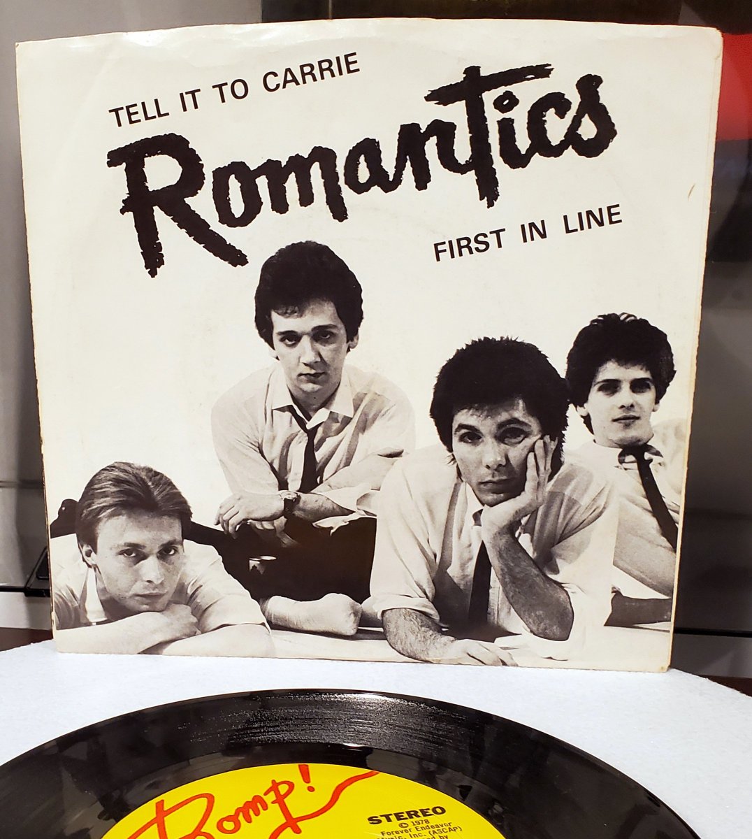 45PictureSleeve's tweet photo. The Romantics - "Tell It To Carrie" b/w "First In Line". 1978, Bomp! Records (BMP-120). @romanticsrock #45rpm #vinyl #vinylrecords #vinylcollection #powerpop #70smusic #bomprecords https://t.co/QyldW2iLbL