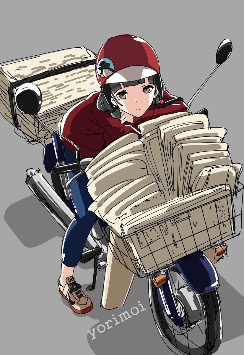 新聞配達 よりもい 飛来ボデーのイラスト 新聞配達 よりもい 飛来ボデーのイラスト