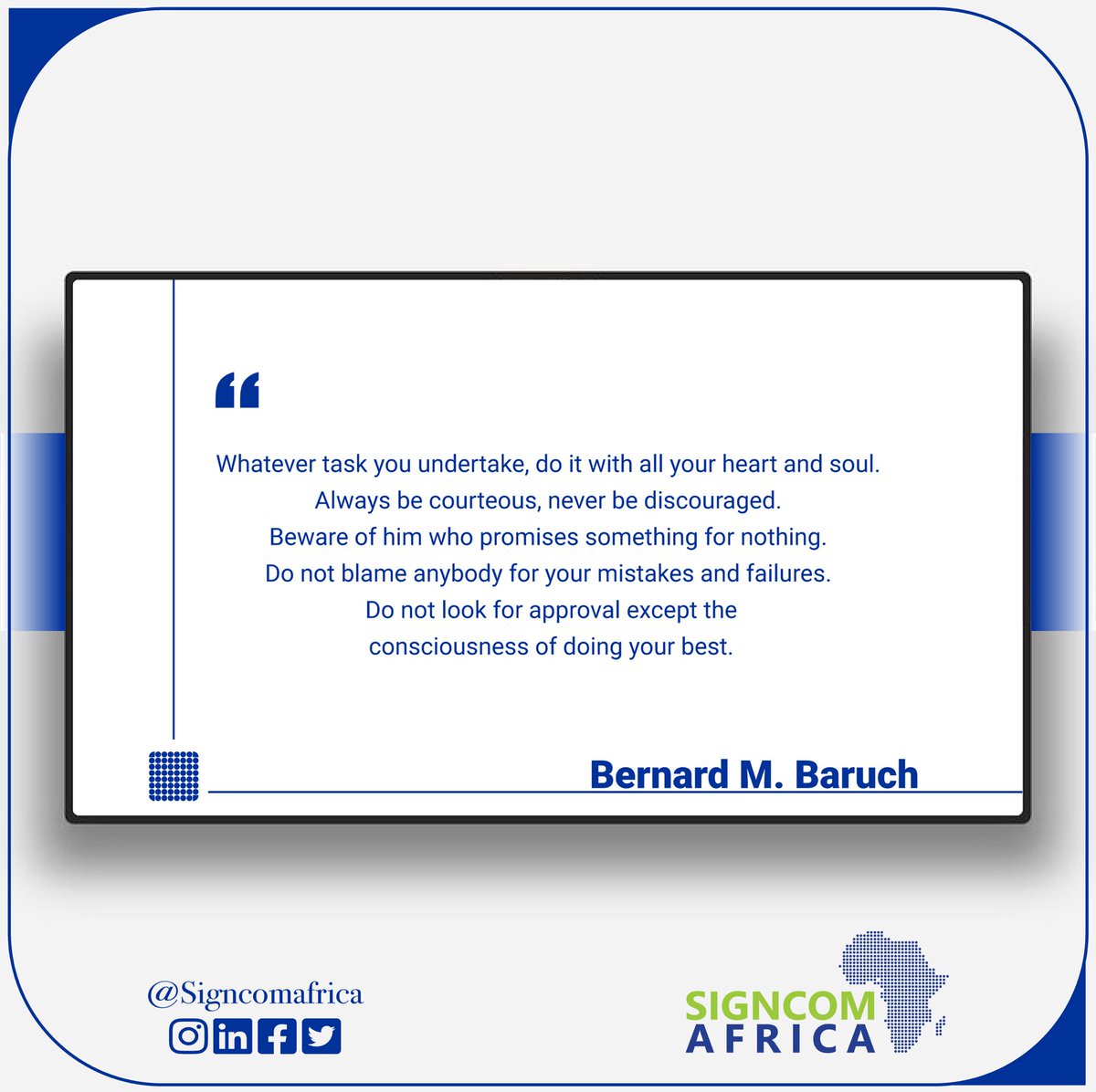 signcomafrica's tweet photo. Hi everyone hope your week has been good and productive so far. Wishing you the best in these uncertain times. 

For those working from home be encouraged and push forward amidst the distractions. 

Stay safe, stay healthy. 

#signcomafrica #DigitalMarketing #dooh #digitalart https://t.co/S9CxzEw3jf