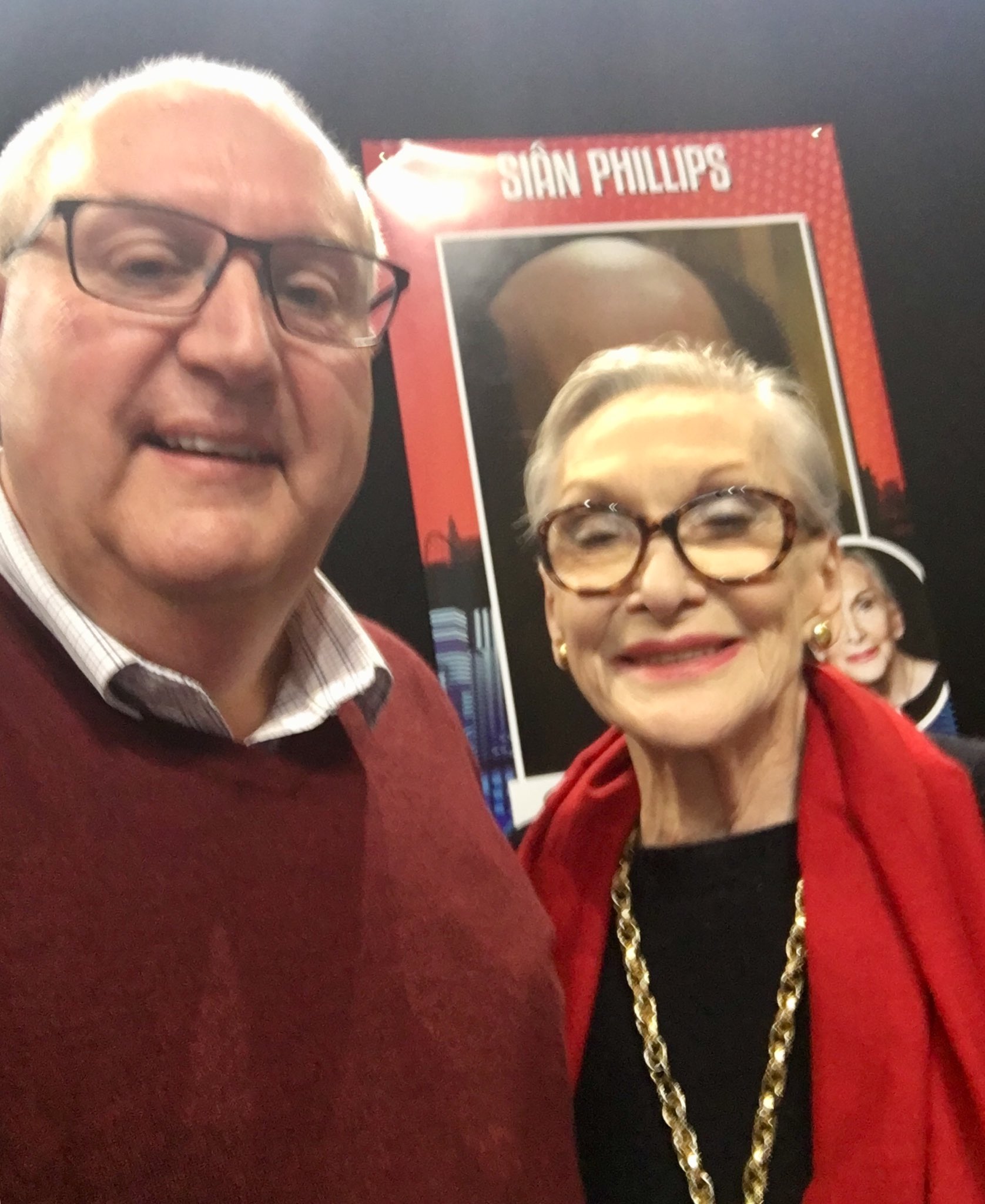  meeting Sian Phillips. Happy birthday to a lovely lady. 