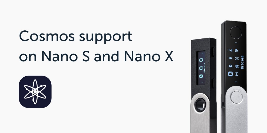 Here you go: 🚀 
Your Nano and the <a href="/cosmos/">Cosmos - The Interchain ⚛️</a> Network are connected!
You can now secure your #ATOMs with #Ledger and manage them using a third party wallet.
Full details here: bit.ly/2T3PDNT