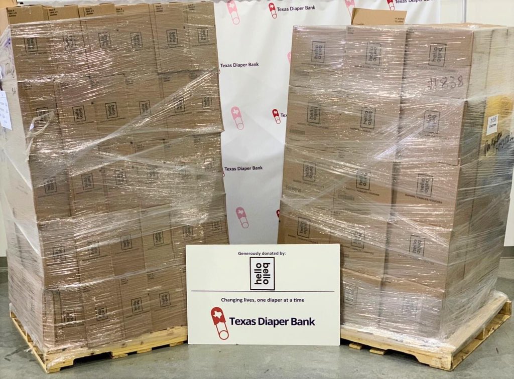 TXDIAPERBANK's tweet photo. Thank you, @HelloBello for your donation of 12,500 diapers that will help 250 children in need! We are so thankful for your generosity! 👶❤️@KristenBell & @daxshepard, this could not have been possible without you two. Thank you!! #HelloBello #TXDB #EndDiaperNeed https://t.co/Itf13MfgT3