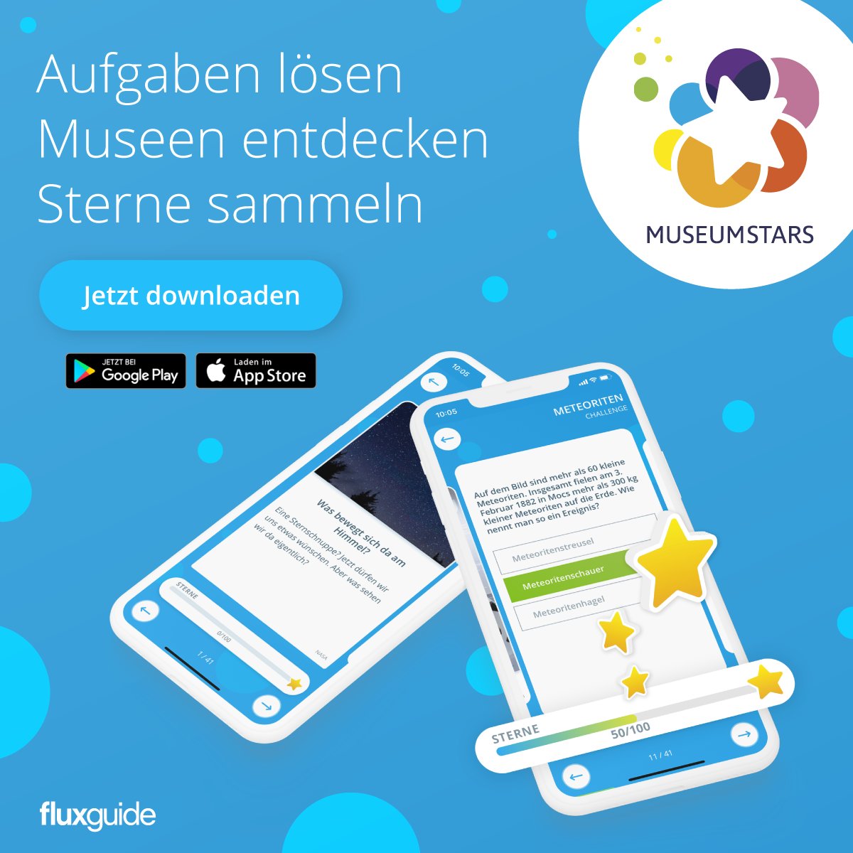 Fluxguide's tweet photo. Vor gut 6 Wochen haben wir uns bei Fluxguide aufgemacht und ein Projekt gestartet, das uns sehr am Herzen liegt: @museumstars_app
Ganz frisch online, daher bitte liken, teilen und allen weitersagen :-)!
https://t.co/zd2CC1pyco
#museumstars #museumdigital #closedbutactive https://t.co/X24UHaUbJY