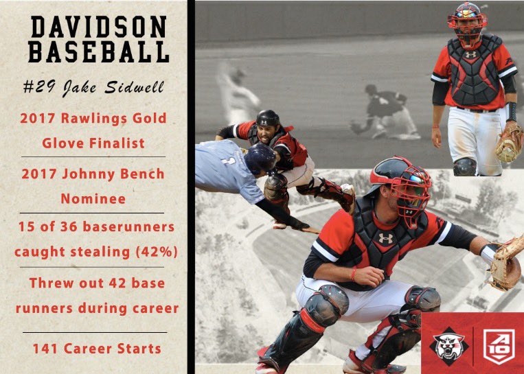 Davidson Baseball (@davidsonbase) on Twitter photo #TBT Jake Sidwell @jakesidwell_UVA was one of the best to ever put the gear on for <a href="/DavidsonBASE/">Davidson Baseball</a> as he was the first Johnny Bench Nominee and first Gold Glove Finalist in program history #Cats #TBT Jake Sidwell @jakesidwell_UVA was one of the best to ever put the gear on for <a href="/DavidsonBASE/">Davidson Baseball</a> as he was the first Johnny Bench Nominee and first Gold Glove Finalist in program history #Cats