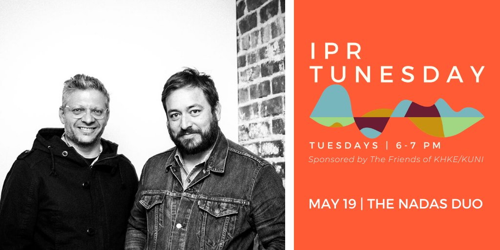 IowaPublicRadio's tweet photo. Coming up on the next #IPRTunesday: @thenadas duo! Watch the livestream May 19 from 6-7 p.m. on https://t.co/mCUTbObIVA. https://t.co/dm23Ejldfb