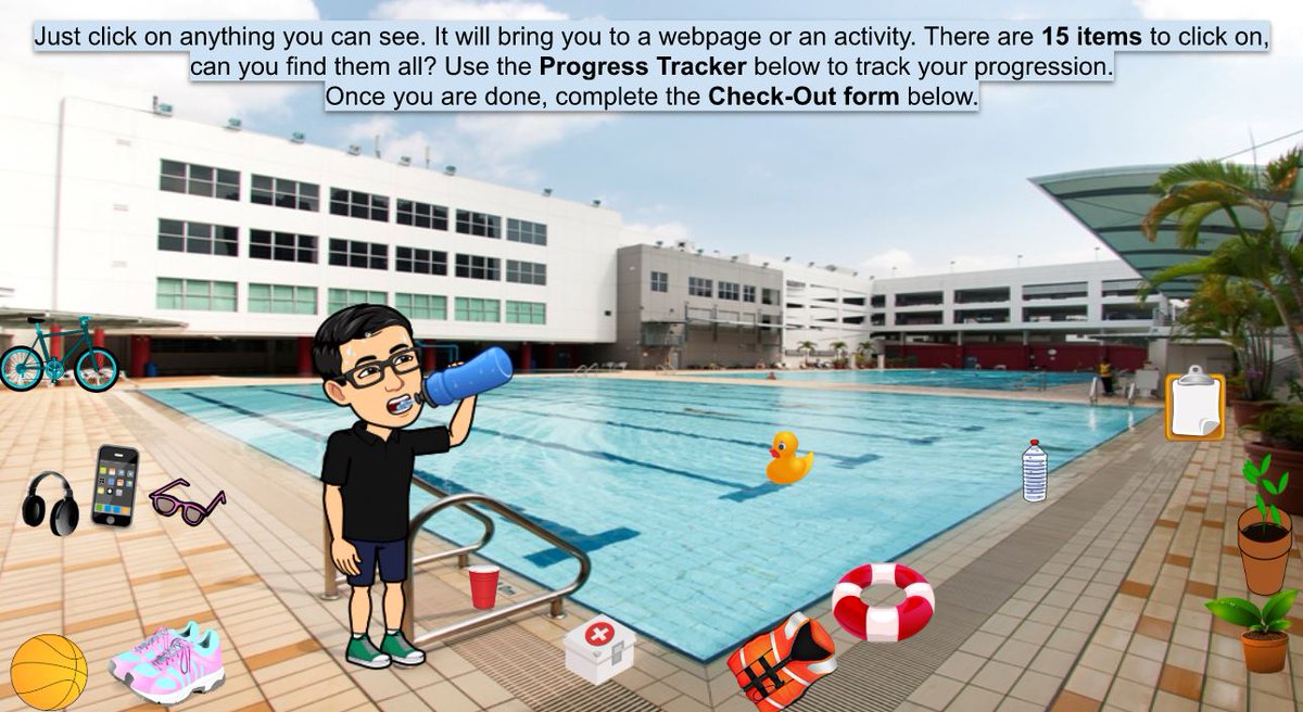 MrShenWX's tweet photo. Jumped into the bandwagon of using Bitmoji to create an online learning for P4 swimsafer programme. https://t.co/Nf6VI8d4Sj https://t.co/4smys6EyRt