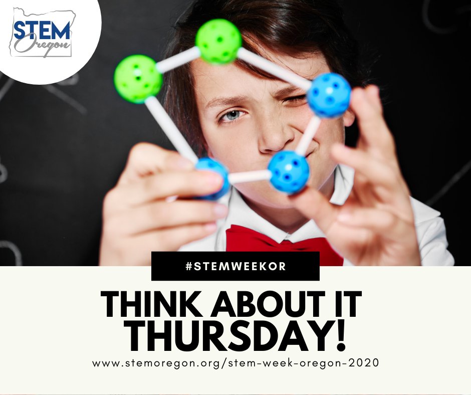 Think About it Thursday! Celebrate STEM Week Oregon with us today by THINKING about what’s possible. For activity ideas, virtual industry chat schedule, and a link to register your activities for the chance to win prizes, visit stemoregon.org/stem-week-oreg….