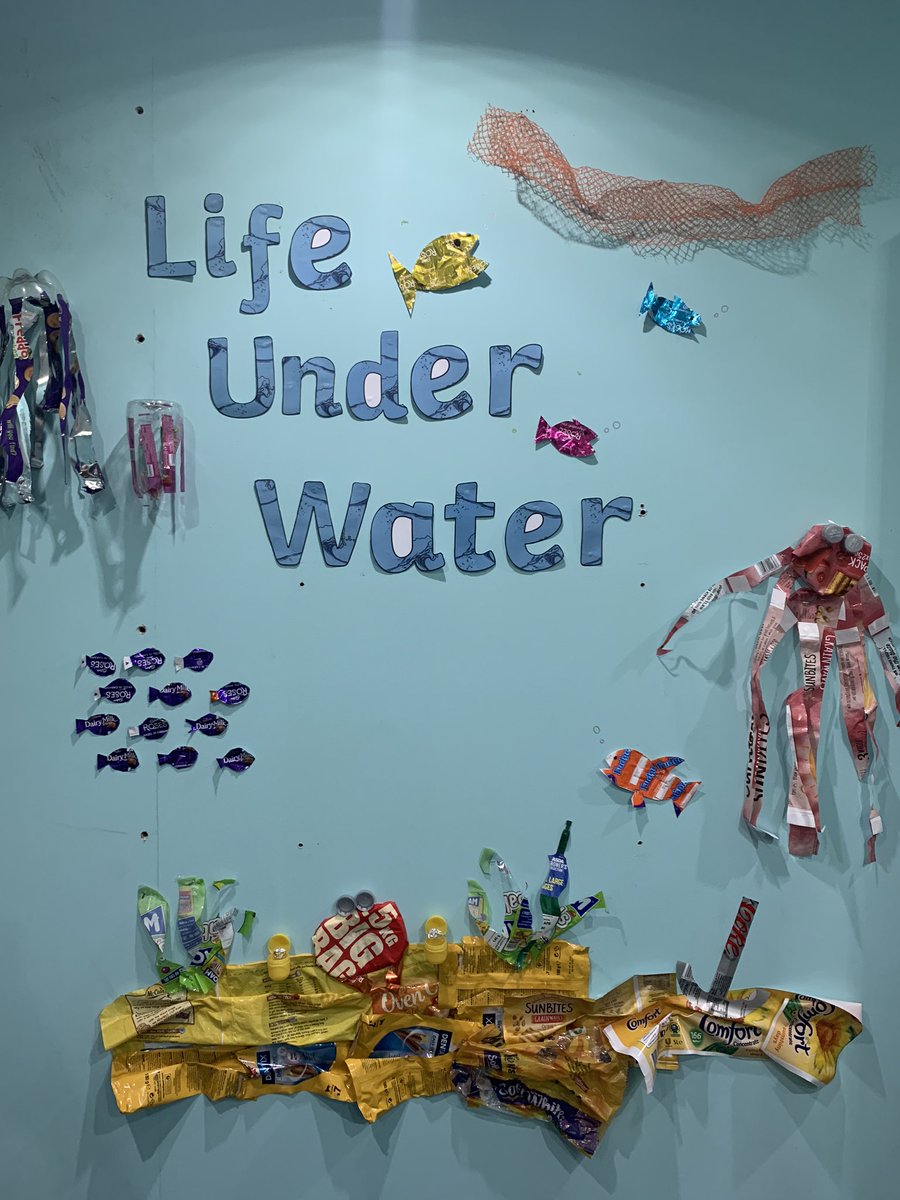misscajackson99's tweet photo. Just found this in my camera roll. I made this for my assignment and the whole display is made from recycled rubbish. (Currently redecorating so can staple on my wall) https://t.co/9NAPz8nGd3