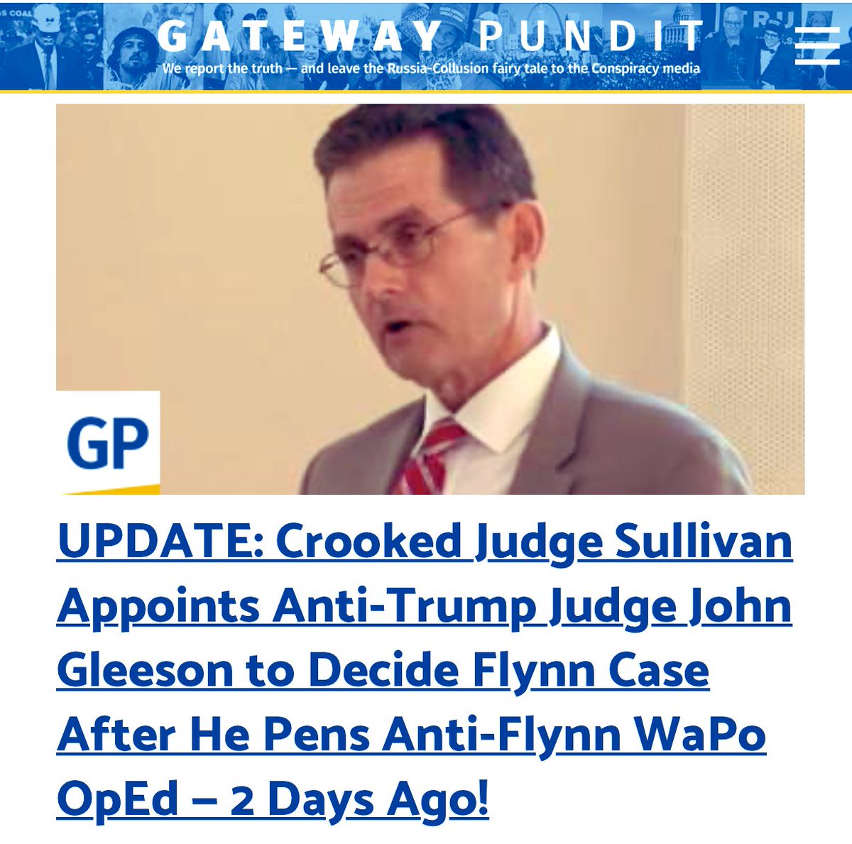 LovelyGigi33's tweet image. Crooked Judge Sullivan Goes Rogue wt US Law, and Appoints Anti-Trump Judge John Gleeson 2Decide Flynn Case

Law Professor Turley Speaks Out Against Sullivan’s Decision

Judge Jeanine, It’s absolutely Foreign for any Judge to Consider Bringing in another Judge to Co-Pilot a Case!”