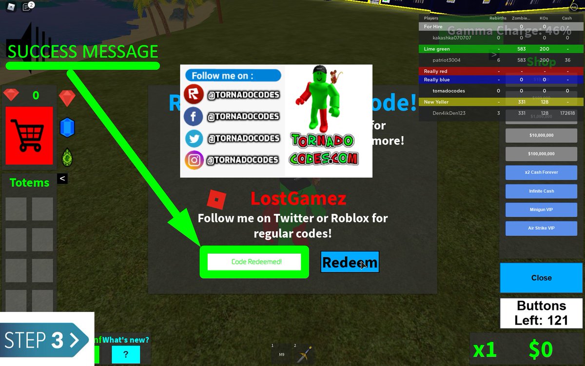 Tornado Codes Tornadocodes Twitter - roblox deathrun twitter codes