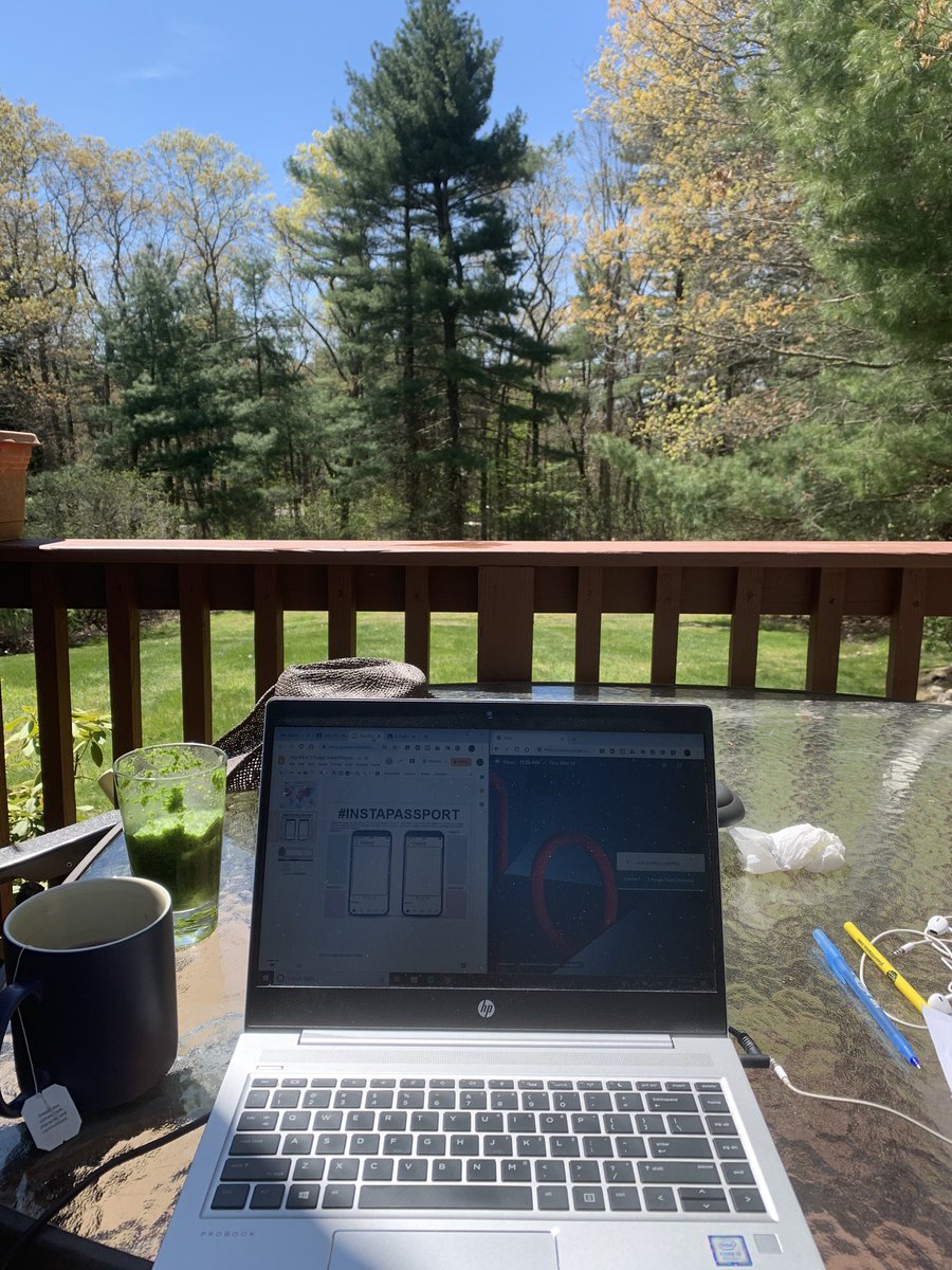 mrsguerrininms's tweet photo. Taking my classroom outside today - finally good weather! Bonus was seeing some of my students’ smiling faces at my live meet. #7procks #NMSLancersLead #imissmyclassroom https://t.co/NgJfzQ9tbA