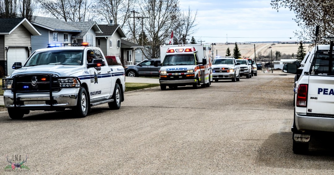 SpecialAreas's tweet image. There was quite a disturbance on April 30 in Consort as we celebrated Terry McMahon's well-earned retirement.

Members from protective services throughout the region joined staff to help (loudly) congratulate Terry on his 23+ years as a SAB Peace Officer. 

Congratulations Terry!