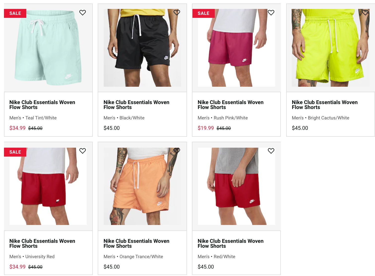 belk nike woven shorts