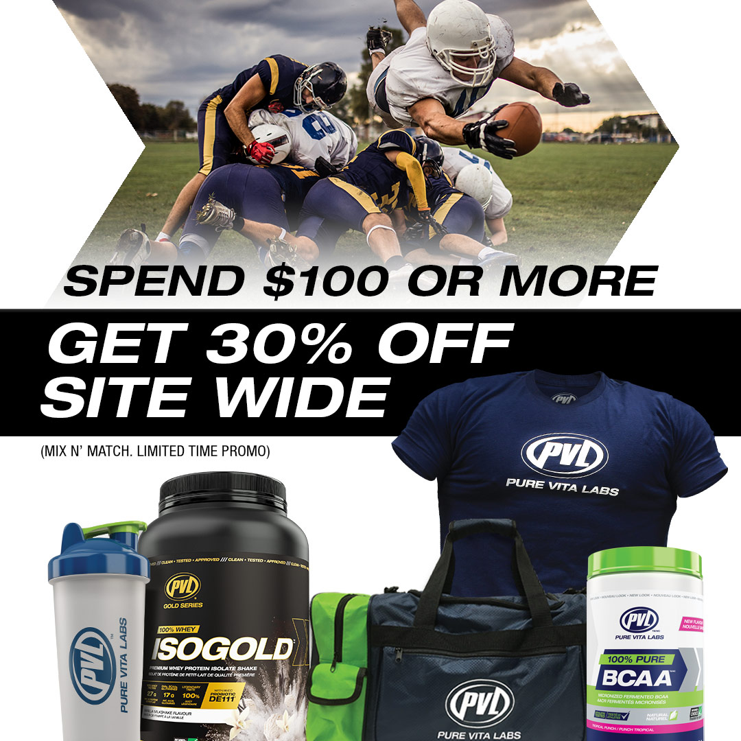 Take a massive 30% off - on all products! For a very limited time when you spend $100 or more at pvl.com - Stock up now and save! 
#poweredbypvl #shopfromhome #fit #homeworkout #sports #fitness #protein #supplements