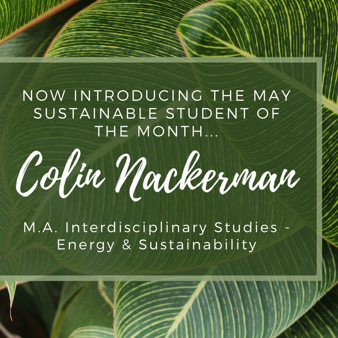 sustainMASON's tweet photo. 'May' we introduce to you this month's Sustainable Student Spotlight, Colin Nackerman! 😄🌎 @GeorgeMasonCHSS @GreenPatriots1 @DannSklarew @ESPMasonU 

Do you know a student who deserves to be recognized for their sustainability work? Reach out to us at gogreen@gmu.edu! ✉️ 🌲 https://t.co/H1f5HlLccX