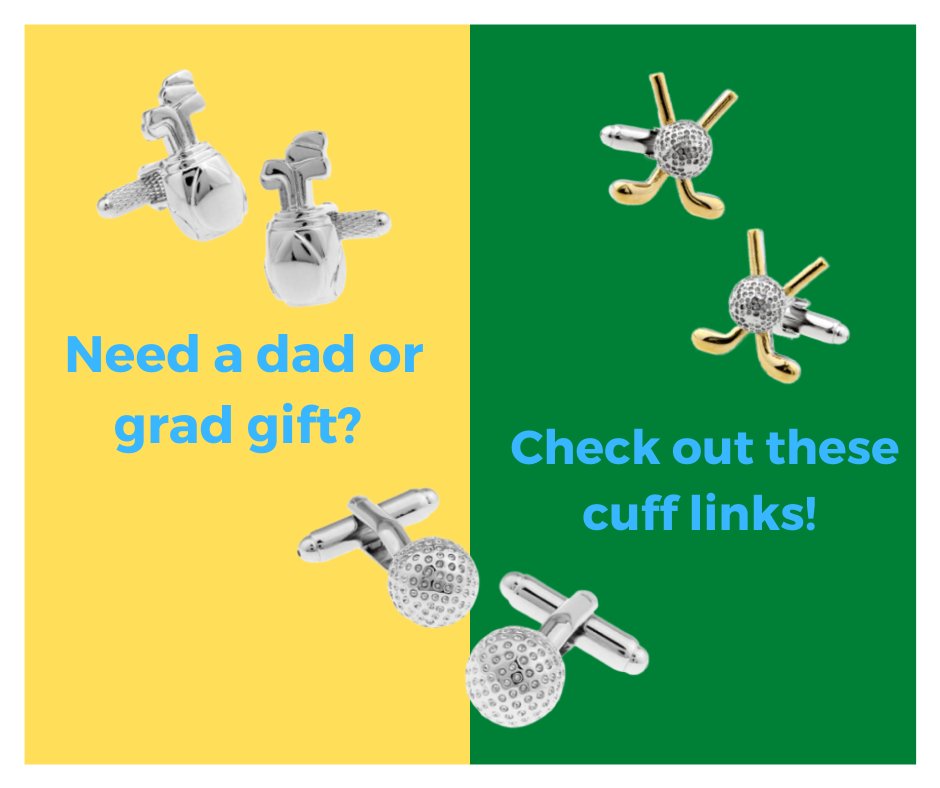 WestSocksco's tweet photo. Grab a set of these golf cufflinks for that dad👨‍👧‍👦or grad 🎓gift!
•
https://t.co/dep2V8uF2H
#golf #golfing #gifts #gradgifts #fathersday #graduation #cufflinks #funkysocks #coolsocks #socks #kidssocks #fancysocks #funsocks #happysocks #dresssocks #westsocksco #shoplocal https://t.co/tFNPDJbWHs