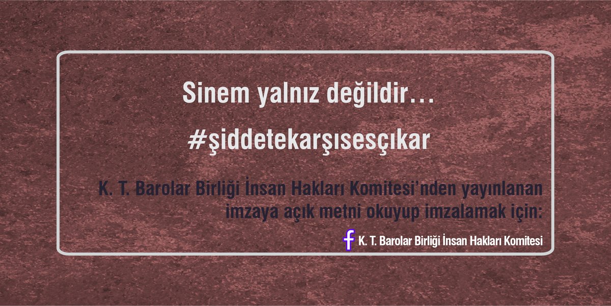 Sinem yalnız değildir… #şiddetekarşısesçıkar

Metnin tamamını okuyup imzalamak için 👇
facebook.com/permalink.php?…

#AskBaskıyaGelmez