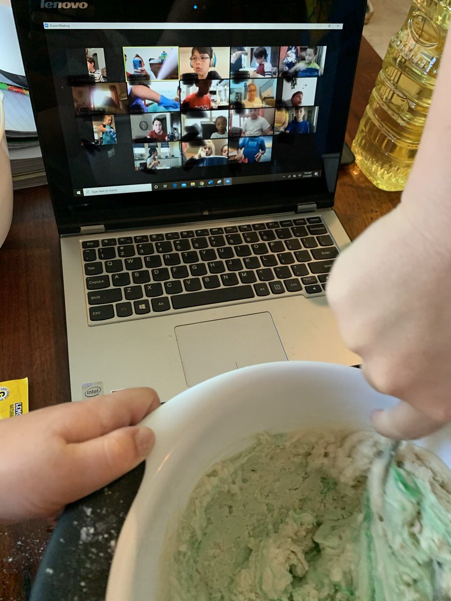 Laclaborn's tweet photo. My ❤️ is full seeing these kids make play dough with me&amp;my girls during our Zoom. One says “It helps you when you’re stressed out &amp; calms you down”. Those smiles! Parents too! #thecoleway @NISDCole #NISDsel https://t.co/iSox5uaRG1