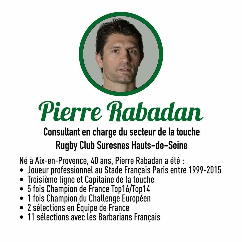 Le Rugby Club de Suresnes Hauts-de-Seine est heureux de vous annoncer la nomination de Pierre Rabadan en qualité de consultant en charge du secteur de la touche.

Laurent Piepszownik et Olivier Pouligny, Co-Présidents de la SASP sont très fiers d’annoncer à leurs dirigeants,…