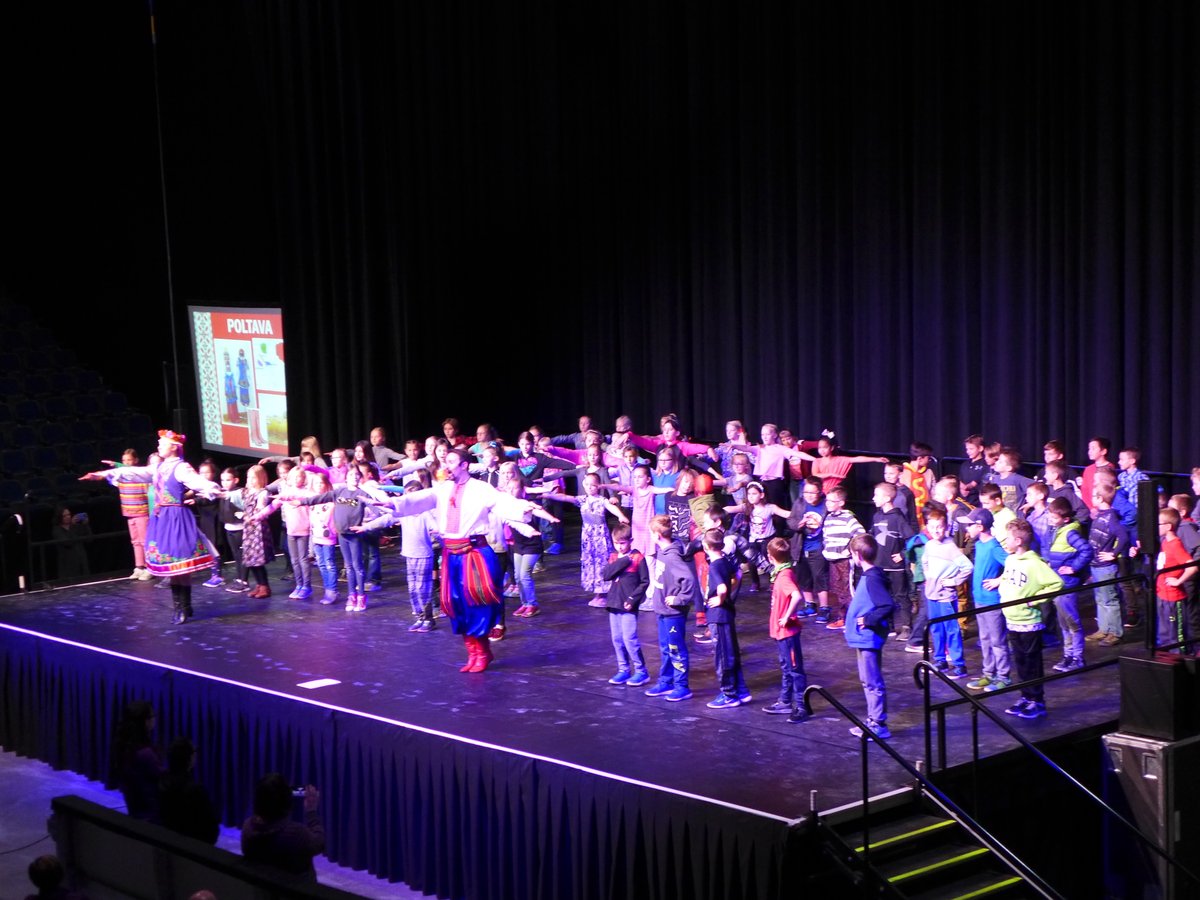 Troyanda_Leth's tweet photo. Today would have been our Grade 3 Curriculum shows. Each year it is our pleasure to share Ukrainian culture with students of Southern Alberta. Here is a look back to 2019 when we hosted over 24 different schools and 1400 students at ENMAX Centre in #Lethbridge. #missingdance #yql https://t.co/LcUe2IS0aU