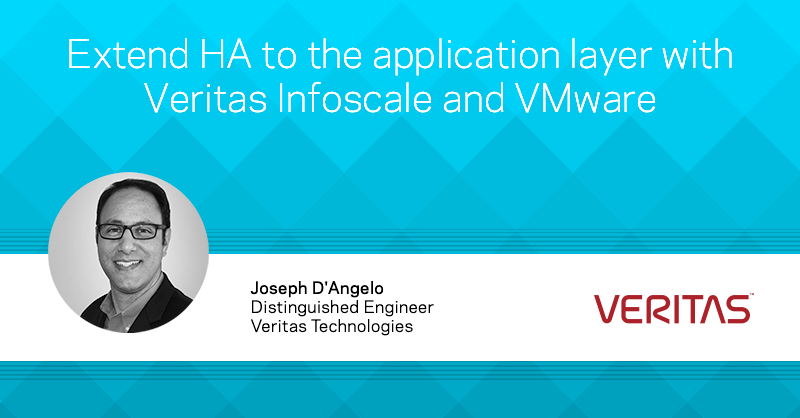 VeritasTechLLC's tweet photo. Join Veritas Distinguished Engineer, Joe D’Angelo, for a webcast to learn how Veritas InfoScale and VMware work together to ensure key applications are highly available. 

Access the webcast: https://t.co/TkOL7SvkF7 https://t.co/7ssS7IC9zg