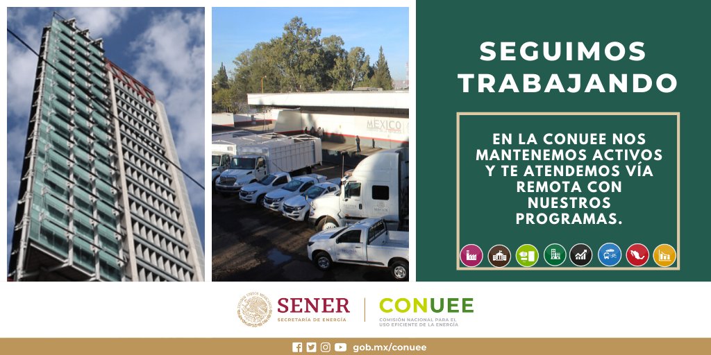 La <a href="/CONUEE_mx/">CONUEE_mx</a> y todas las comunidades #SeguimosTrabajando desde 🏡 y atendiendo los programas vigentes de #EficienciaEnergetica

Te invitamos a Inscribirte a los 🗞️ #BoletinesDigitales, da clic aquí bit.ly/2JEnd8D  #QuedateEnCasa