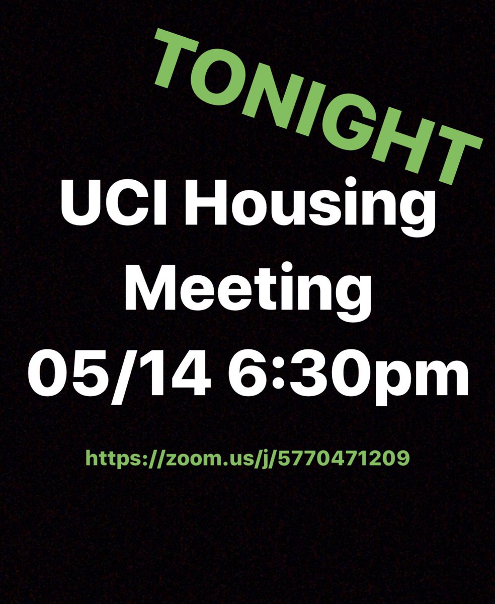 Tonight! Join us! More Info. at uci4cola.com