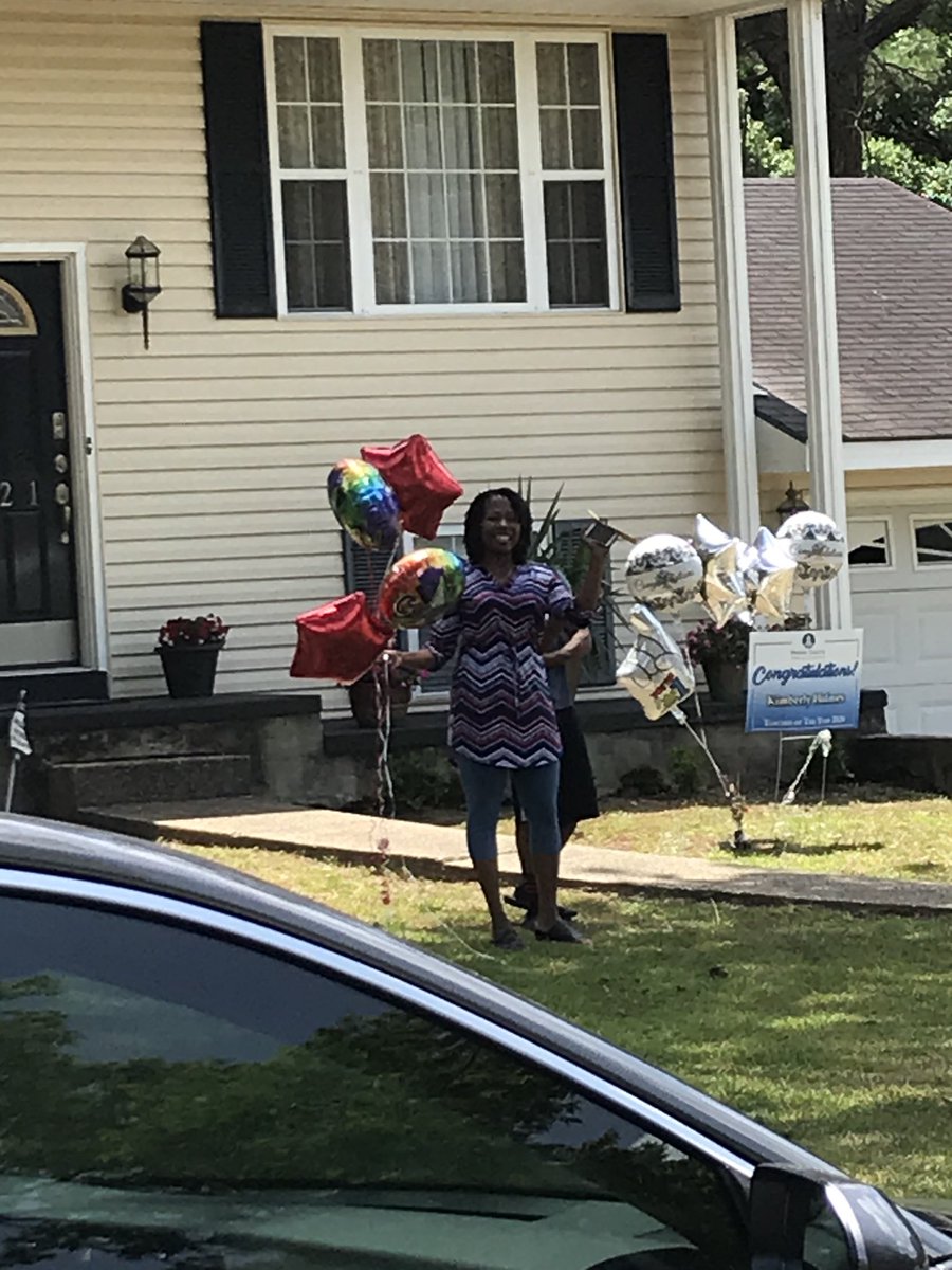 We also surprised our Teacher of the Year with a parade and some gifts! Congratulations Ms. Kimberly Holmes!! You Rock! @GrantPrincipal <a href="/EaglesGrant/">Ella Grant Eagles</a> @empowermcpss