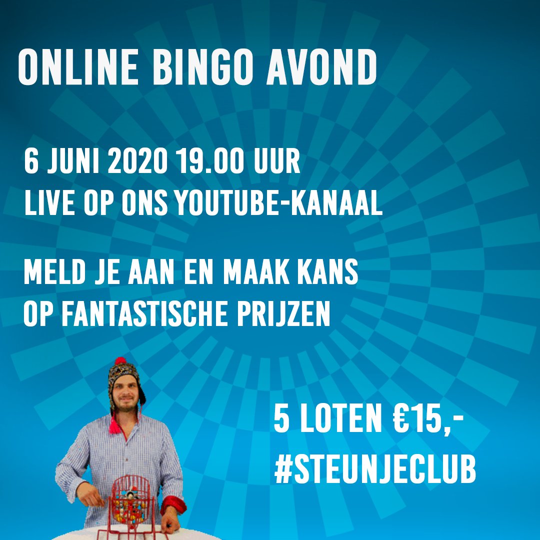 VVScherpenzeel's tweet photo. We gaan online Bingoën!

Wil jij ook meedoen? Meld je dan aan door je naam en adres te mailen naar voetbalverenigingscherpenzeel@gmail.com

Wij zorgen dan dat je mee kunt spelen. Meer informatie volgt... https://t.co/qiz55LMw7H