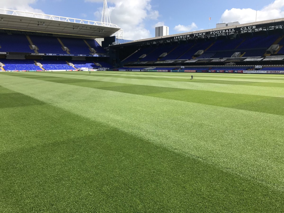 BenConnell80's tweet photo. It’s nice to get out of the office and having my daily walk mowing Portman Road. Can’t wait to get some football back on here. #itfc https://t.co/Q3Mt44Y15p