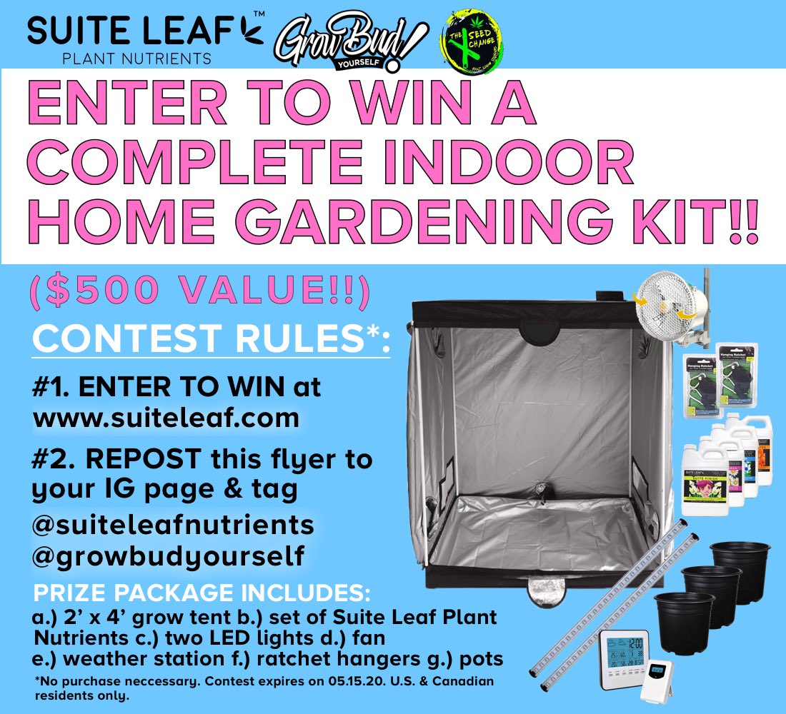 therealTR4G1C's tweet photo. ENTER TODAY LAST HOURS FOR ENTRY TO WIN #growbudyourself #suiteleaf #seedexchange https://t.co/sHbVSUJsM5