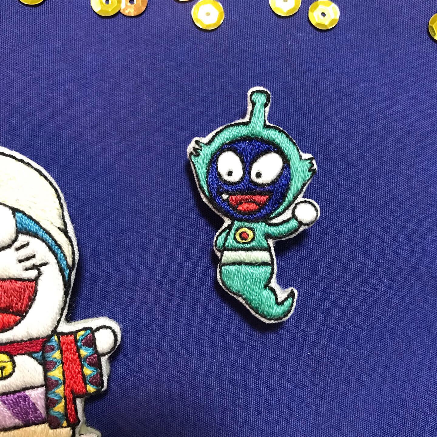 さくべえ 完成 ドラビアンナイトの刺繍ブローチ ミクジン付き 刺繍 ドラえもん ミクジン さくべえ 完成 ドラビアンナイトの刺繍ブローチ ミクジン付き 刺繍 ドラえもん ミクジン