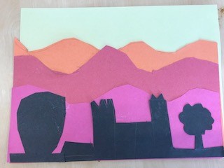 CecilRoadSchool's tweet photo. Our younger Critical Worker children created amazing sunset silhouette skyline pictures - Could you create your own?  🌈 #clapforkeyworkers https://t.co/YNpH16BFh5
