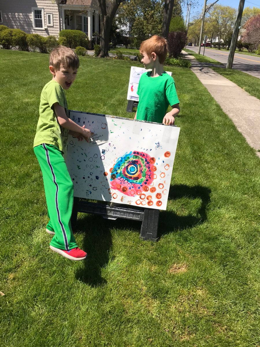 diggyart_dentel's tweet image. Amazed by this parent's involvement with her sons, two of my art students, through this remote learning experience! She is a former NHS student of mine, too. (I'm old!) Mini-gallery of the art work they have been doing from my lessons; her work included! #ChooseJoyNCSD