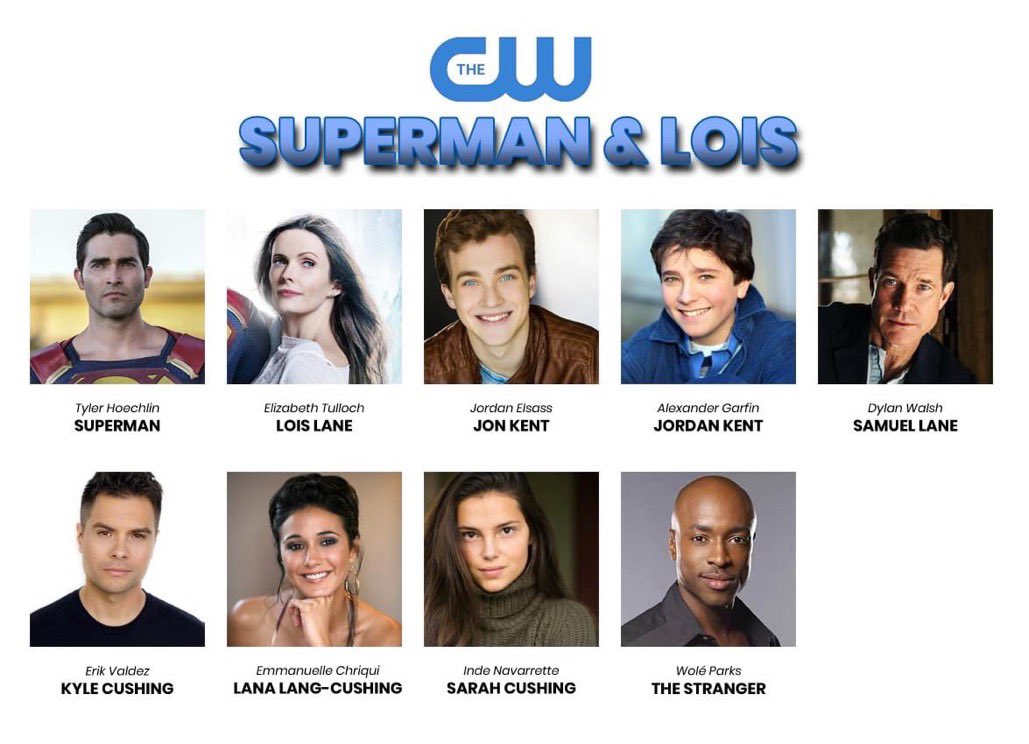 metpod's tweet photo. Looks like quarantine hasn't slowed down the Super-fam over at the CW, cast line up for @cwsupermanlois! thanks to our friends at @KryptonReport for this graphic ♥️💙 https://t.co/mlthHqheAO