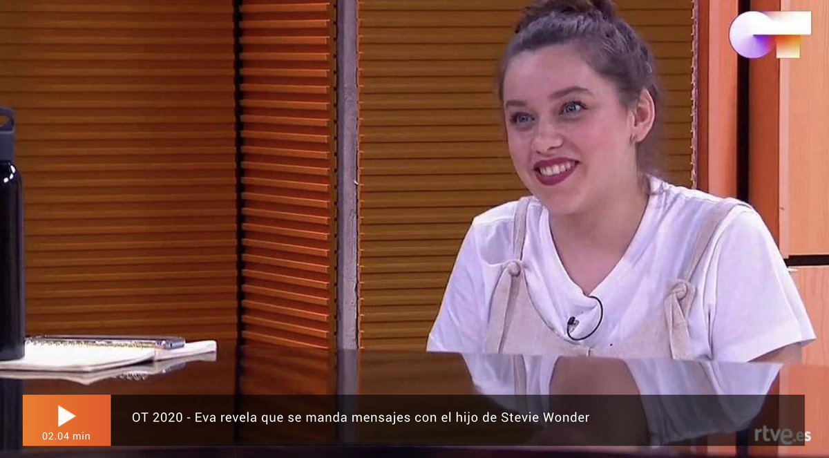 🤩 La increíble anécdota de @SoyEvaOT2020: se ha estado mensajeando con el hijo de Stevie Wonder 👉🏻 rtve.es/television/202… vía <a href="/rtve/">RTVE</a> 💥 #CanalOT14M